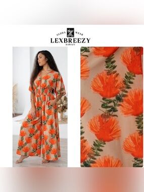 Lexbreezy Hawaii ⭐️ SMALL Merrie Monarch • Vacay Jumpsuit • Ohi'a Lehua